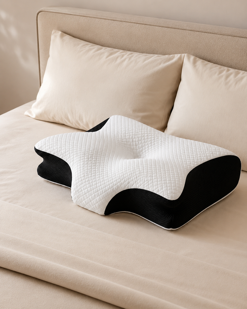 Oreiller cervical ergonomique Nudrea, forme papillon à mémoire de forme